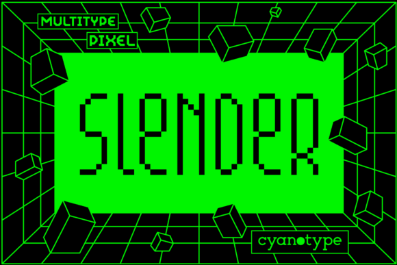 MultiType Pixel Slender for Branding and Design